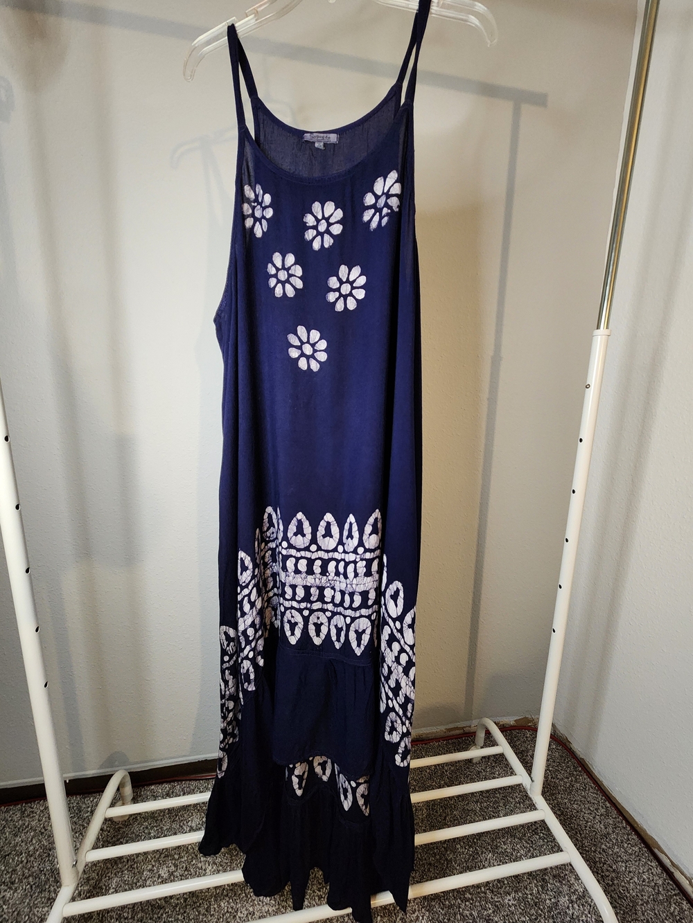 Women's Navy Blue Floral Maxi Dress